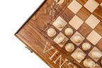 Armenian chess and backgammon set - close-up of the playing squares