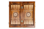 Armenian chess and backgammon set - corner detail of the board