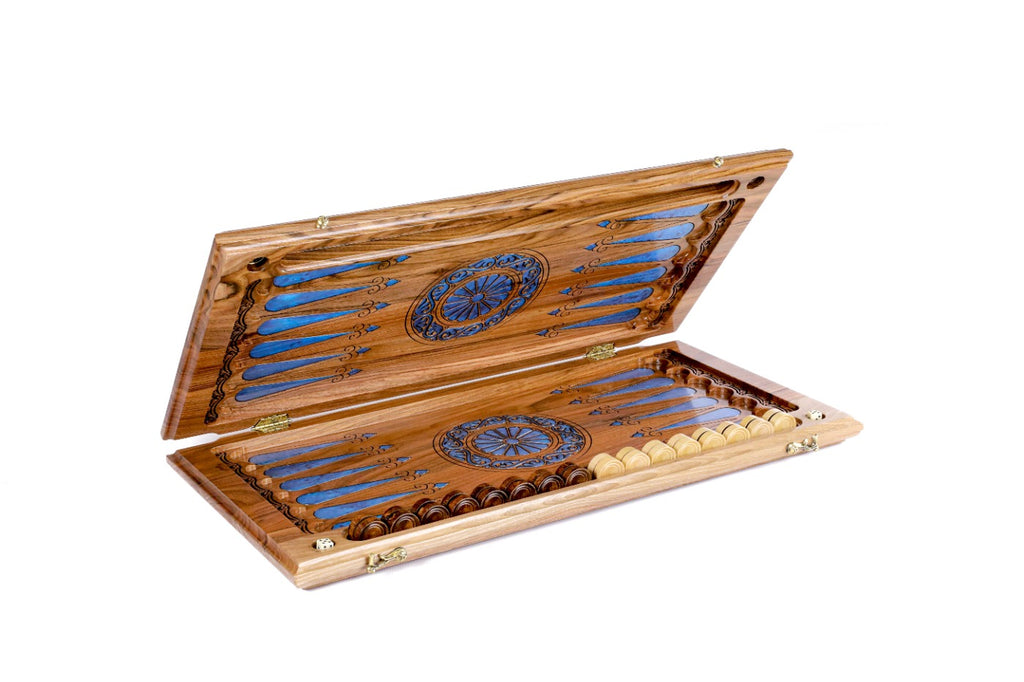 Epoxy Trees Backgammon Two-Sided Classic – Luxury Epoxy Wooden Backgammon Set - Unumperfectus