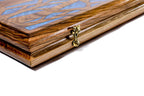 Epoxy Trees Two Sided Classic Epoxy backgammon set - side profile showing the craftsmanship