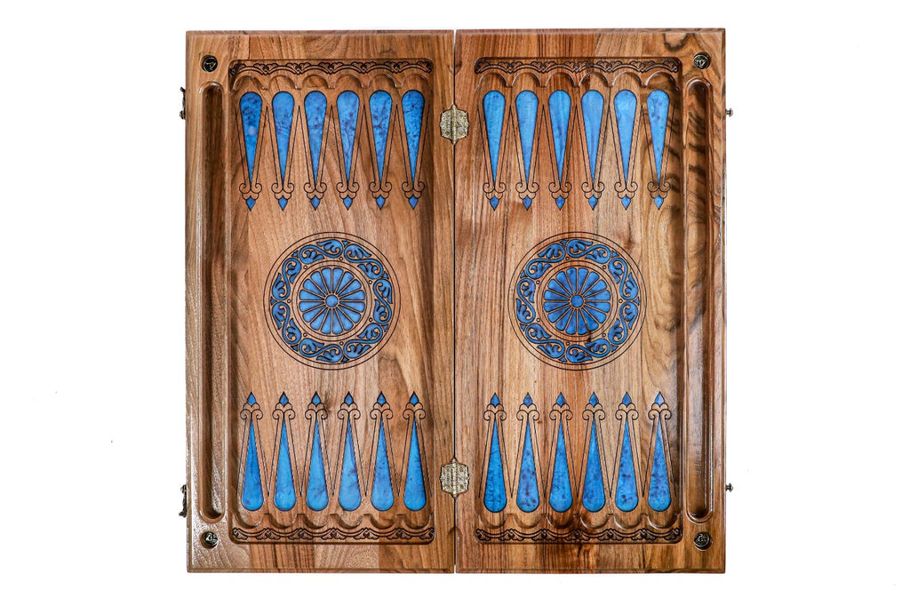 Epoxy Trees Backgammon Two-Sided Classic – Luxury Epoxy Wooden Backgammon Set - Unumperfectus