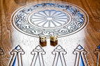 Epoxy Trees Two Sided Classic Epoxy backgammon set - hand-carved detail shot