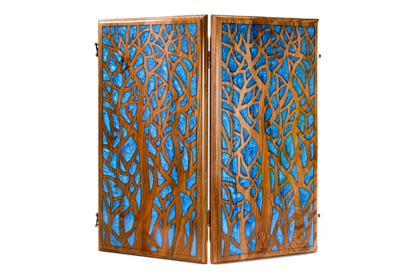 Epoxy Trees Backgammon Two-Sided Classic – Luxury Epoxy Wooden Backgammon Set - Unumperfectus