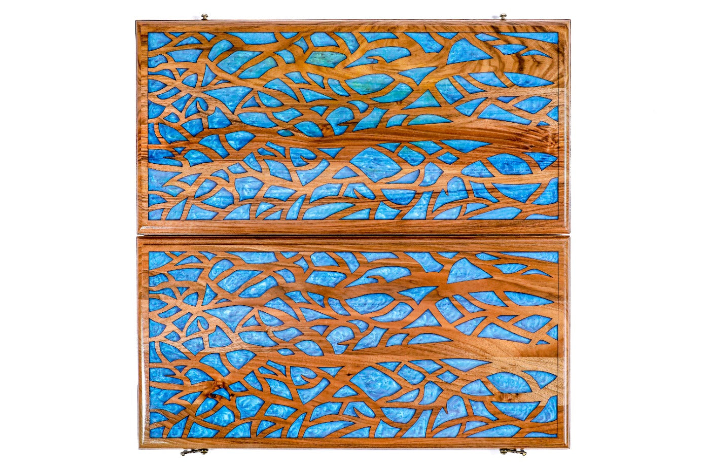 Epoxy Trees Backgammon Two-Sided Classic – Luxury Epoxy Wooden Backgammon Set - Unumperfectus