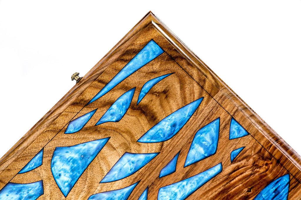 Epoxy Trees Backgammon Two-Sided Classic – Luxury Epoxy Wooden Backgammon Set - Unumperfectus
