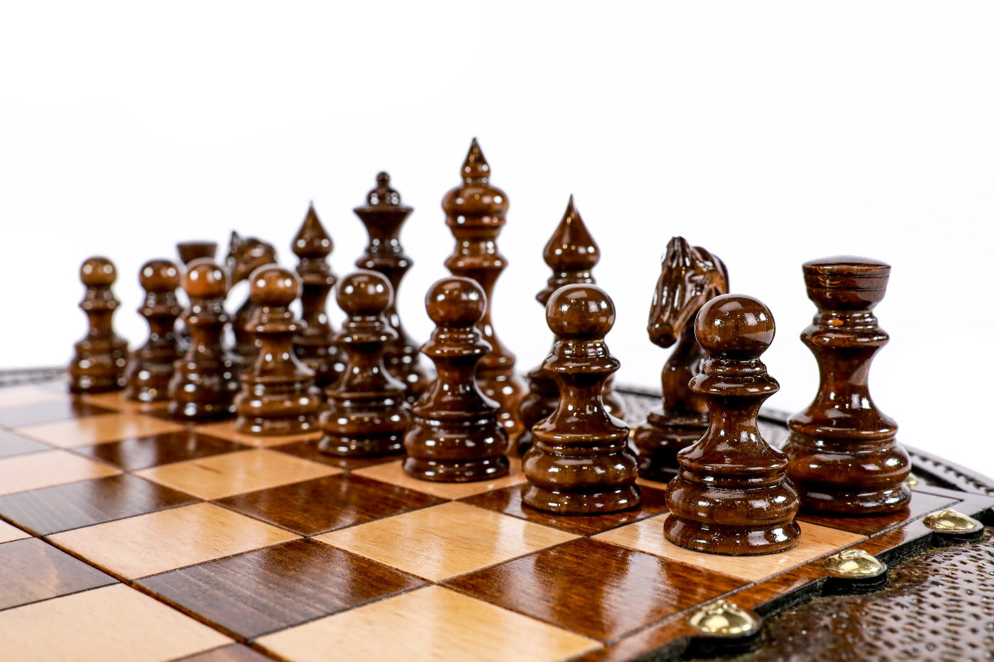 round wooden chess made by Hrachya Ohanyan