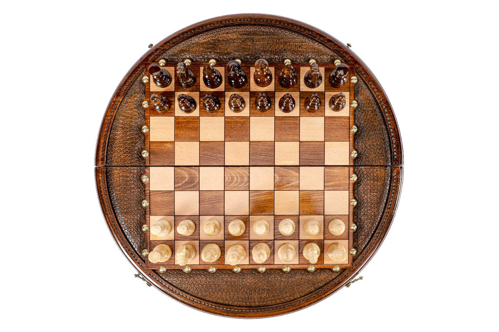 Circular Chess Set Wooden – Unique Round Wooden Chess Board - Unumperfectus