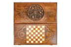Pomegranate Grapes backgammon board - corner detail of the board
