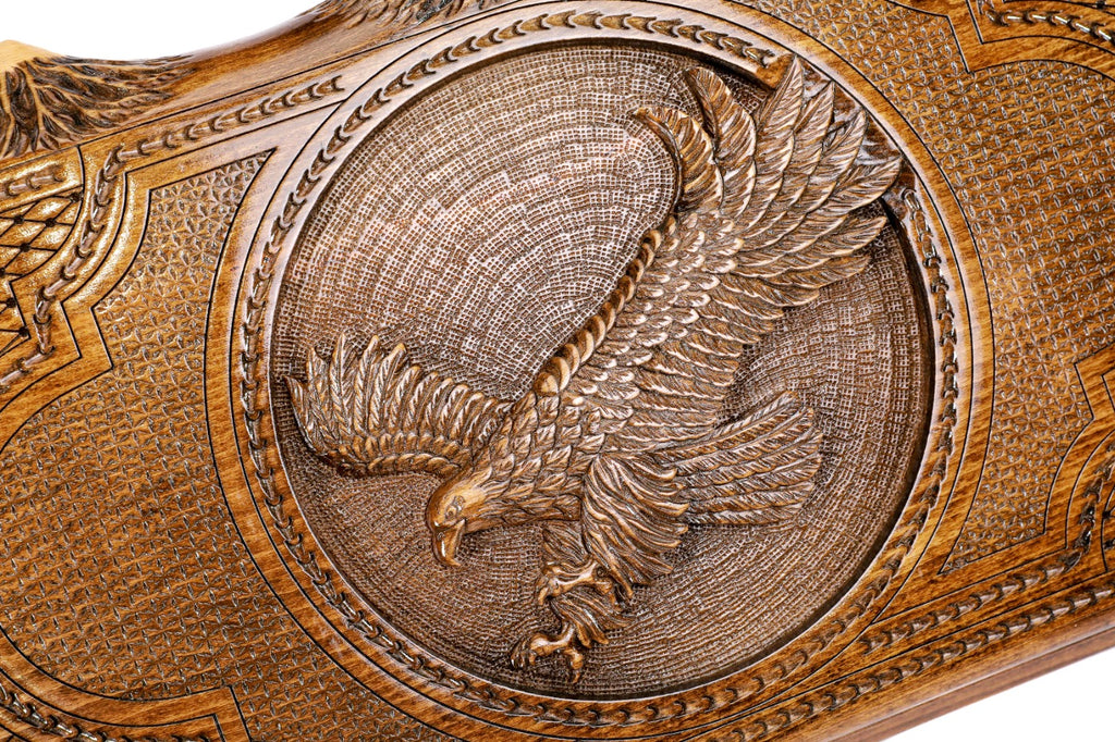 Luxury backgammon board eagle artwork with artistic Ararat silhouette detail