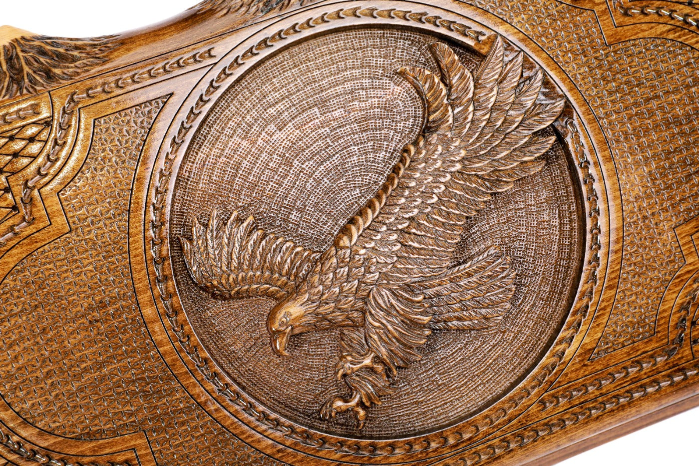 Luxury backgammon board eagle artwork with artistic Ararat silhouette detail