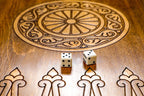 Classic Traditional Minimalist Design backgammon board - close-up of the playing surface