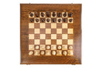 Hand Carved chess and backgammon set - angled view showing the craftsmanship