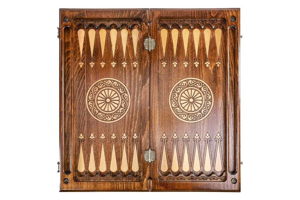 Hand-Carved Wooden Chess Board & Backgammon 60 cm | 23.6" - Unumperfectus