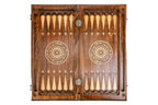 Hand Carved chess and backgammon set - corner detail of the board