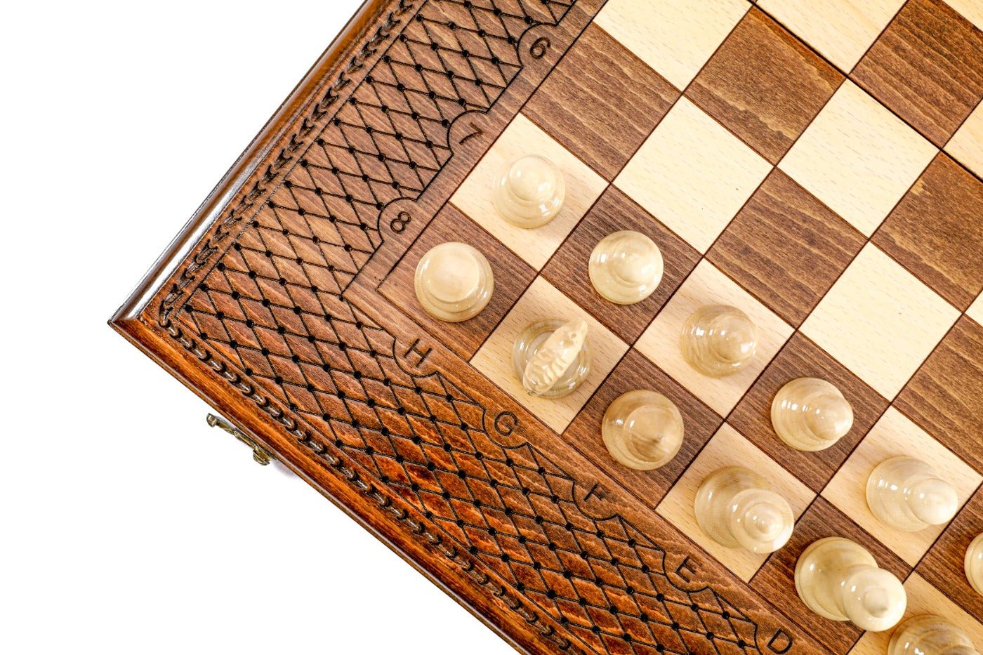 Hand-Carved Wooden Chess Board & Backgammon 60 cm | 23.6" - Unumperfectus