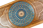 Luxury backgammon board with ornamental epoxy artistic pattern