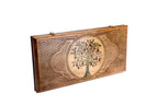 Pomegranate Tree Epoxy backgammon board - open board ready for play