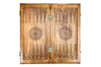 Pomegranate Tree Epoxy backgammon board - angled view