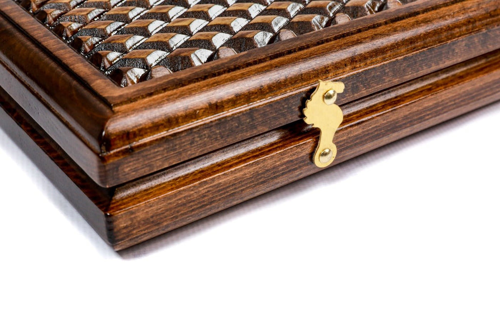 Wooden Backgammon Board Coat of Arms of Uzbekistan 23.6" | 60 cm - Unumperfectus