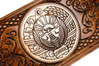Handcrafted backgammon set with Uzbekistan emblem detailing
