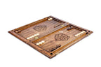 Premium handcrafted wooden backgammon board rose inspired artwork