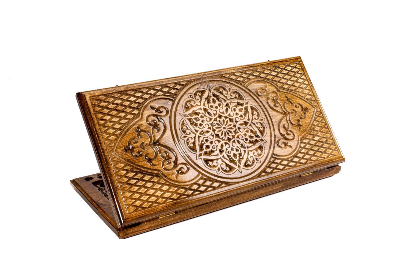 Wooden backgammon board with ornamental design 23.6 inch