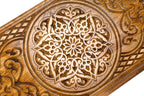 Handcrafted backgammon set with decorative carved detailing