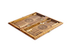 Premium handcrafted wooden backgammon board decorative epoxy resin detail