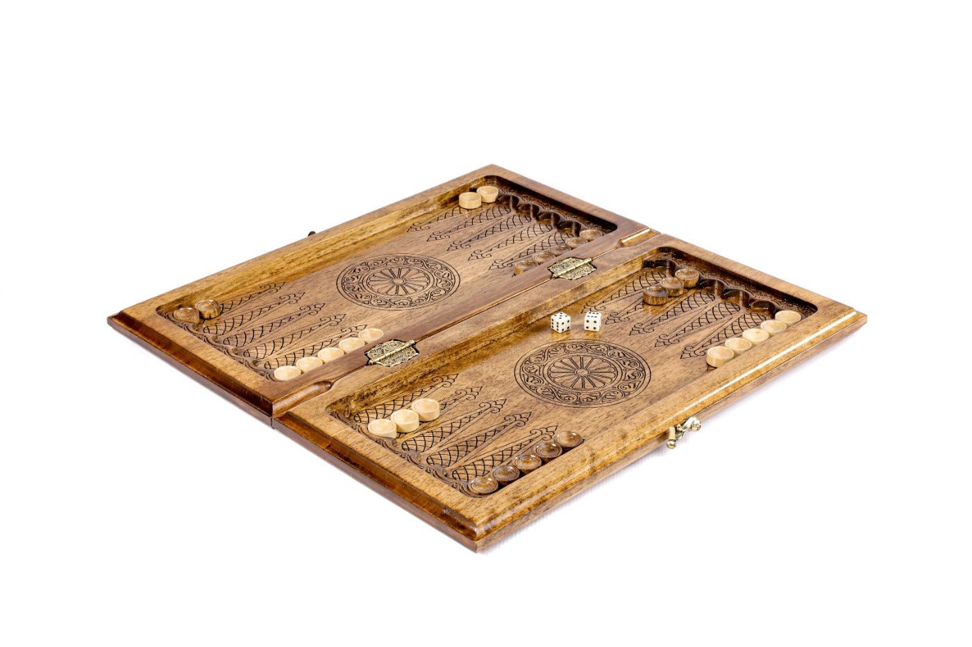 Premium handcrafted wooden backgammon board decorative epoxy resin detail