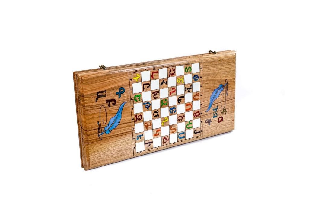 Backgammon Board - Armenian Alphabet With Epoxy - Unumperfectus