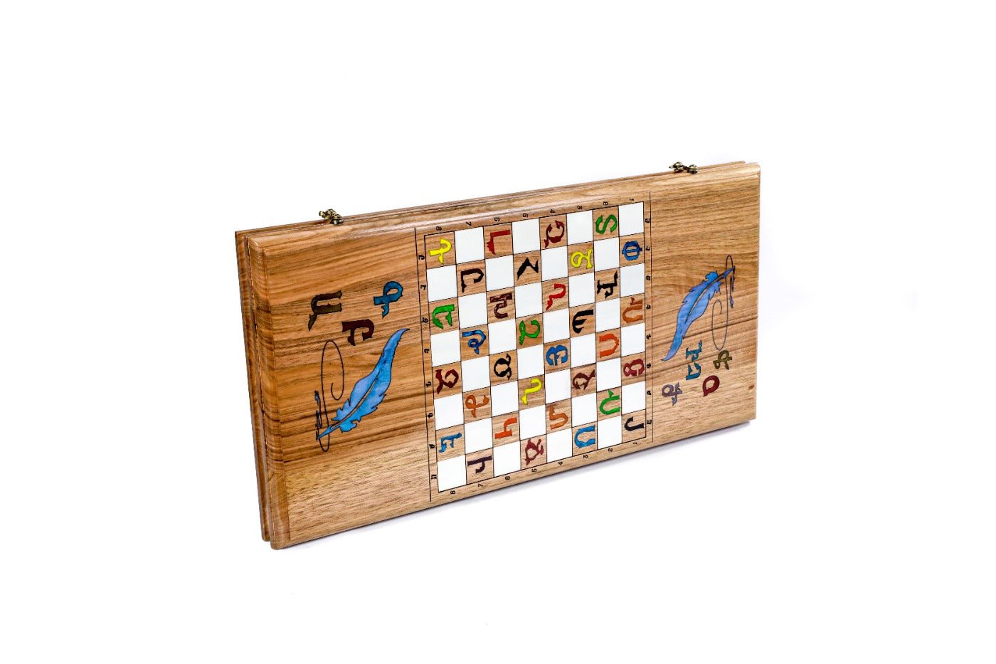 Backgammon Board - Armenian Alphabet With Epoxy - Unumperfectus