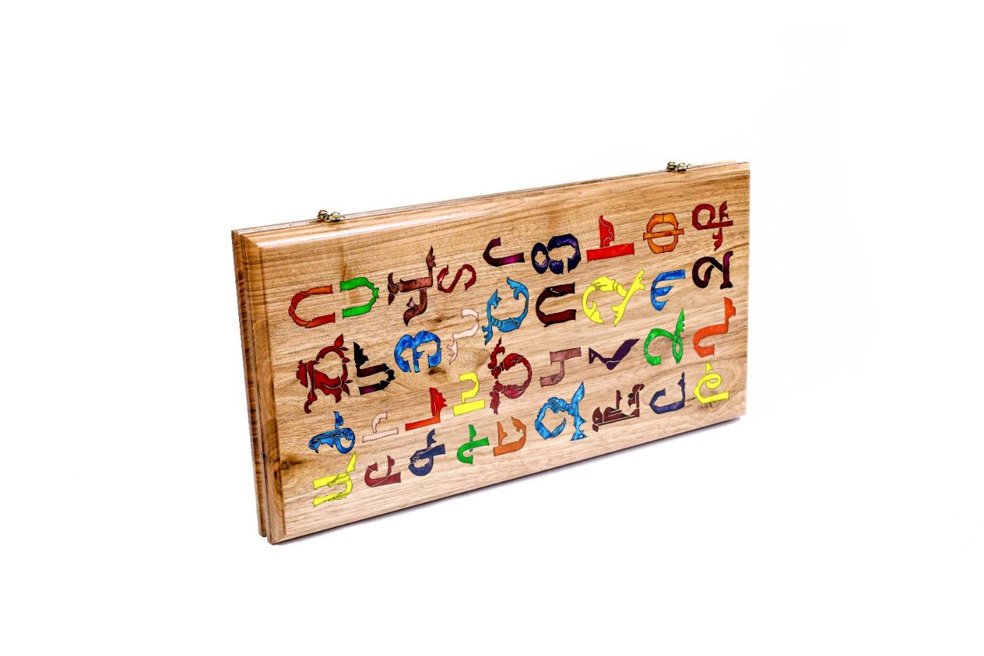 Backgammon Board - Armenian Alphabet With Epoxy - Unumperfectus