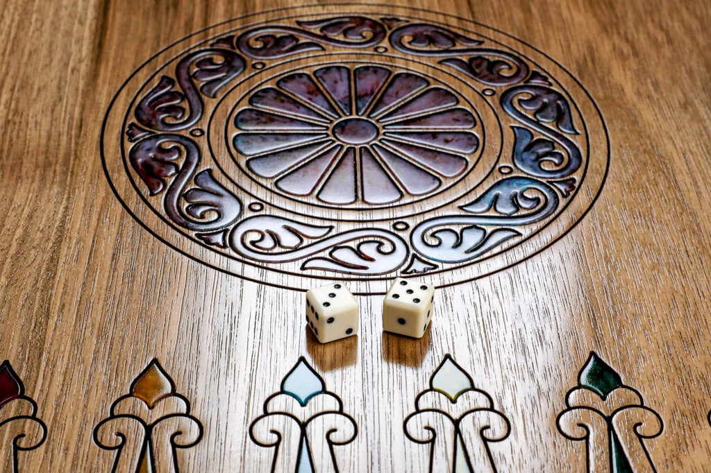 Backgammon Board - Armenian Alphabet With Epoxy - Unumperfectus