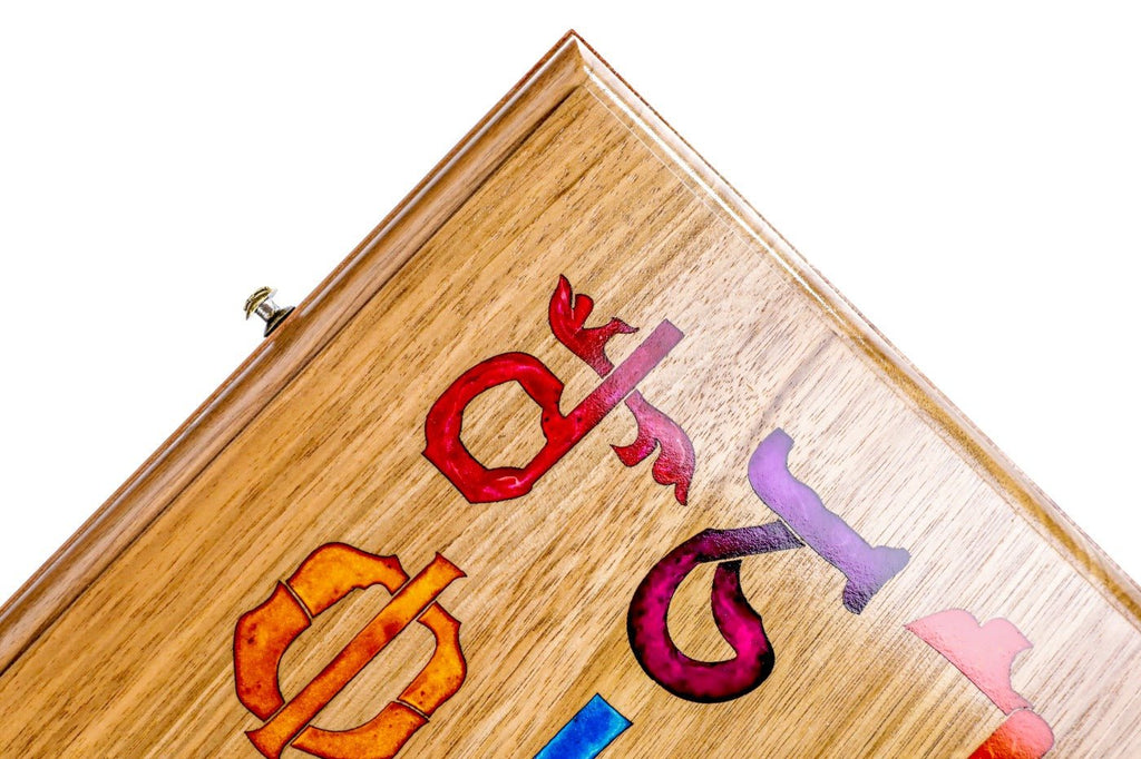 Backgammon Board - Armenian Alphabet With Epoxy - Unumperfectus