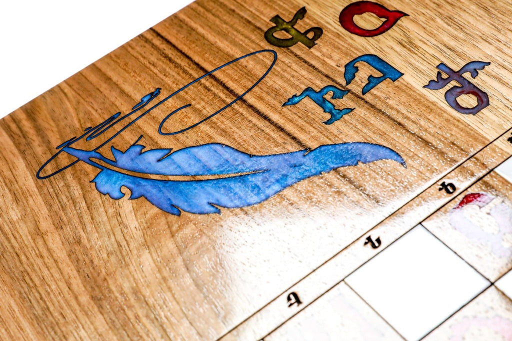 Backgammon Board - Armenian Alphabet With Epoxy - Unumperfectus