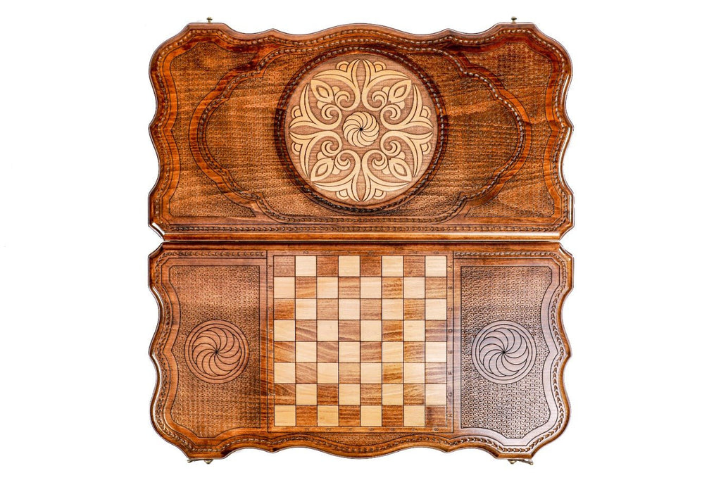 Wooden Backgammon Board Ornamental Classic 23.6" / 60 cm - Unumperfectus