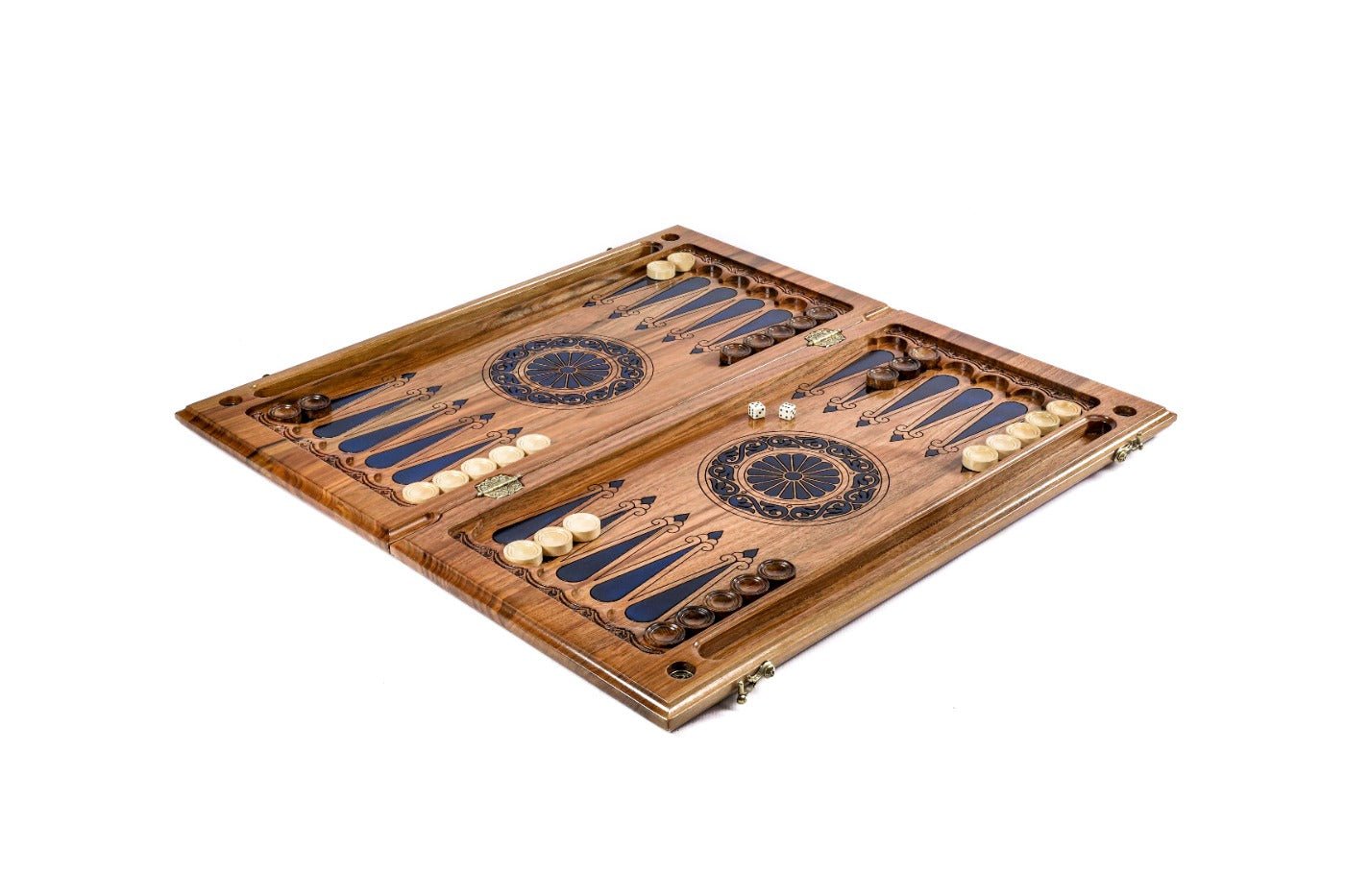 Premium handcrafted wooden backgammon board nature inspired epoxy design