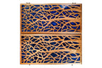 Dark Blue Epoxy Trees backgammon board - side profile showing the craftsmanship