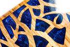 Dark Blue Epoxy Trees backgammon board - corner detail of the board