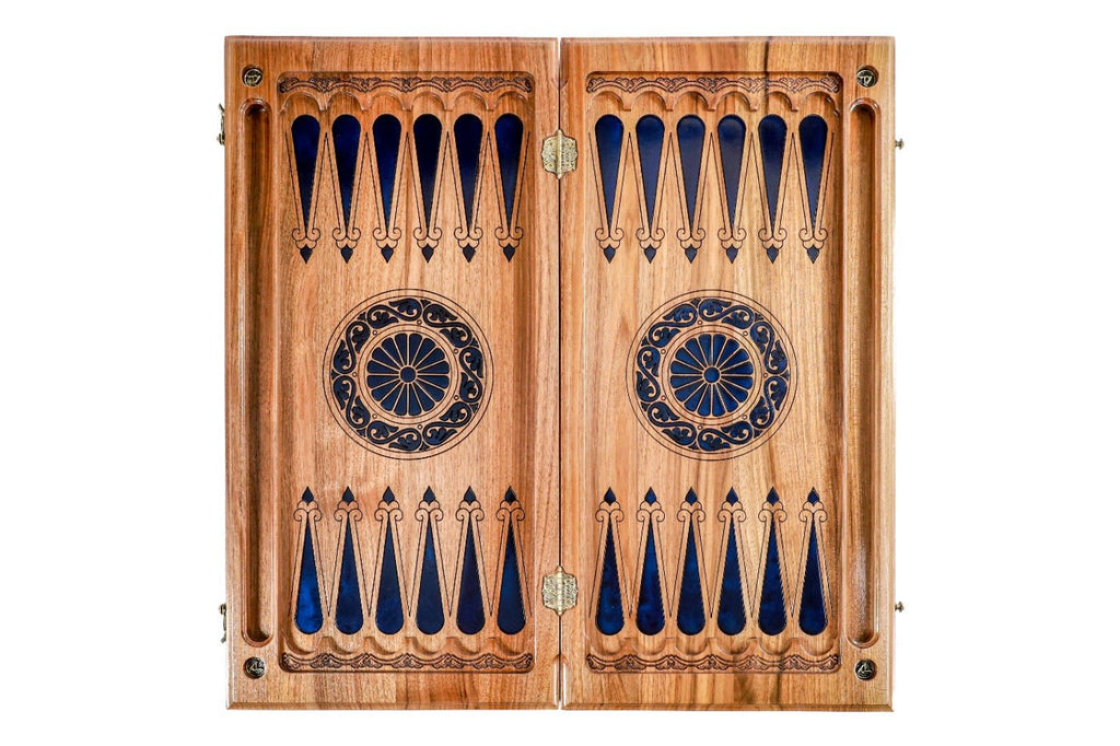 Backgammon Board - Dark Blue Epoxy Trees - Unumperfectus