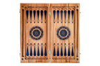 Dark Blue Epoxy Trees backgammon board - carrying case and accessories
