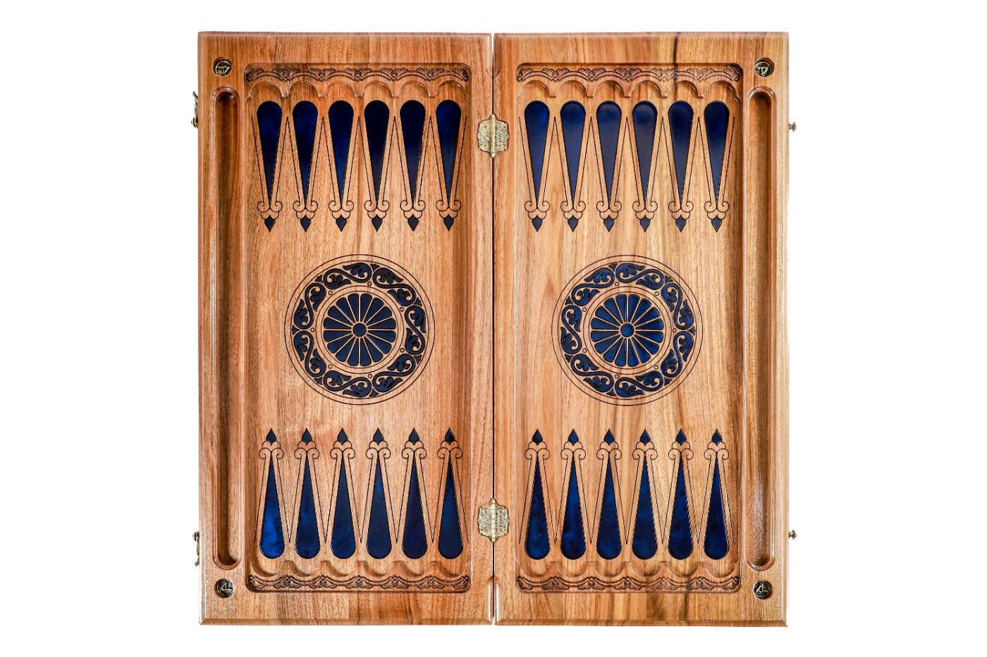 Backgammon Board - Dark Blue Epoxy Trees - Unumperfectus