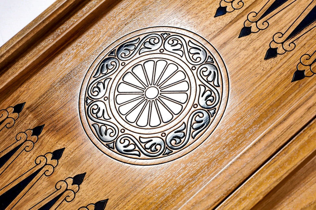 Backgammon Board - Dark Blue Epoxy Trees - Unumperfectus