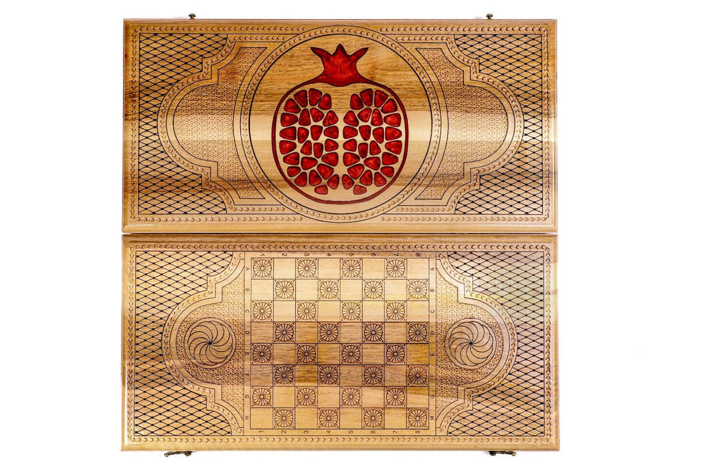 Backgammon Board - Pomegranate Classic Red Epoxy - Unumperfectus