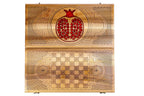 Pomegranate Classic Red Epoxy backgammon board - corner detail of the board