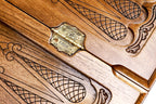 Nut Peel Epoxy backgammon board - detail of the wood grain and finish