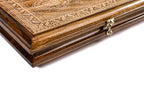 Lori Carpet Classic backgammon board - close-up of the carved design