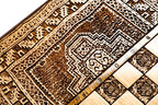 Lori Carpet Classic backgammon board - playing pieces and dice arranged on the board