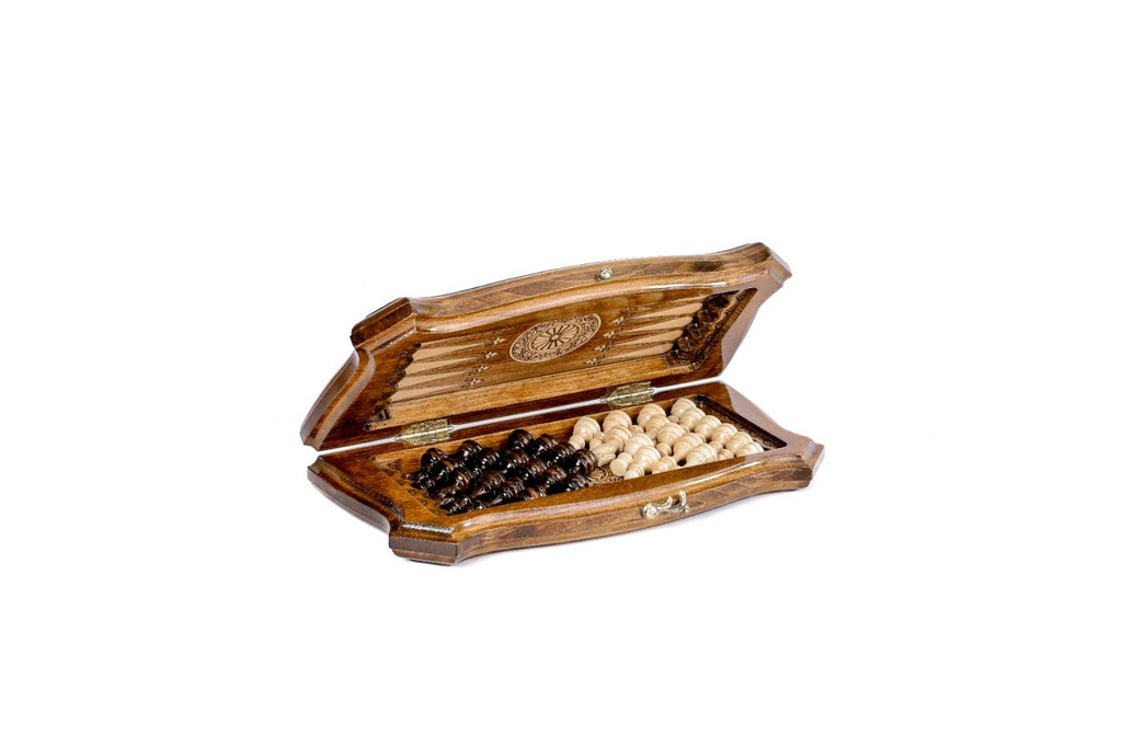Wooden Carved Chess Set & Backgammon 30 cm | 11.8" - Unumperfectus