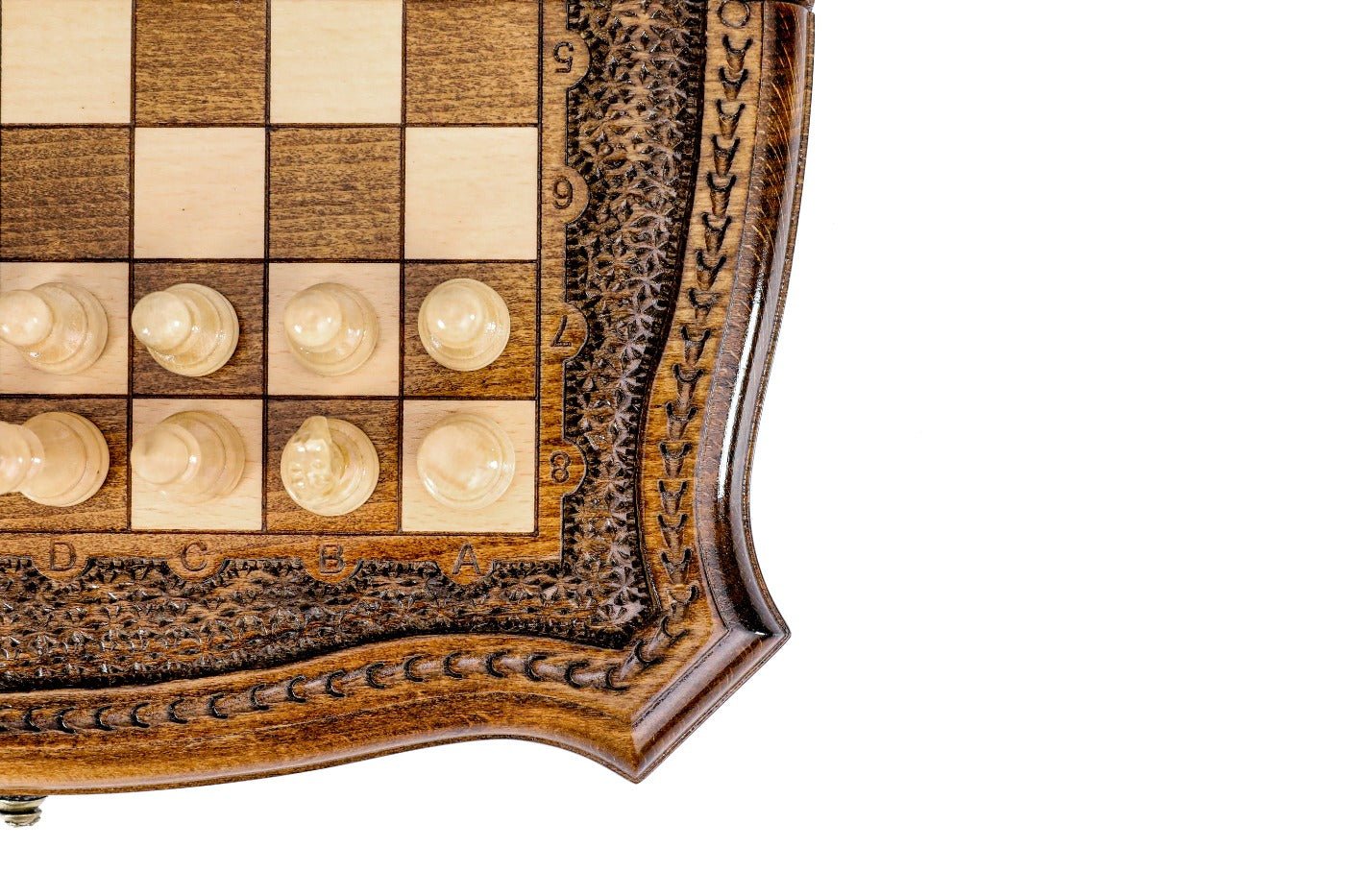 Wooden Carved Chess Set & Backgammon 30 cm | 11.8" - Unumperfectus